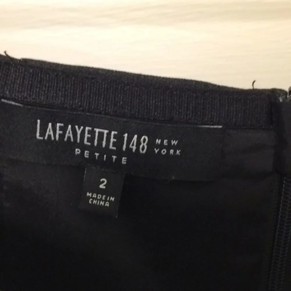 Lafayette 148 Dark Gray Virgin Wool Pencil Skirt Size 2P Academia Minimalist - Picture 2 of 12